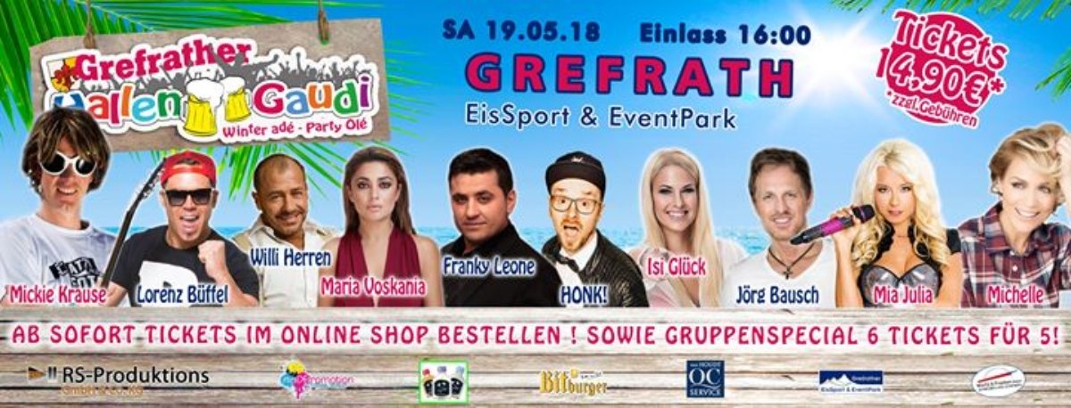 Veranstaltungsbild zu SA 19.05.18 Grefrather Hallengaudi Veranstaltungsbild zu SA 19.05.18 Grefrather Hallengaudi